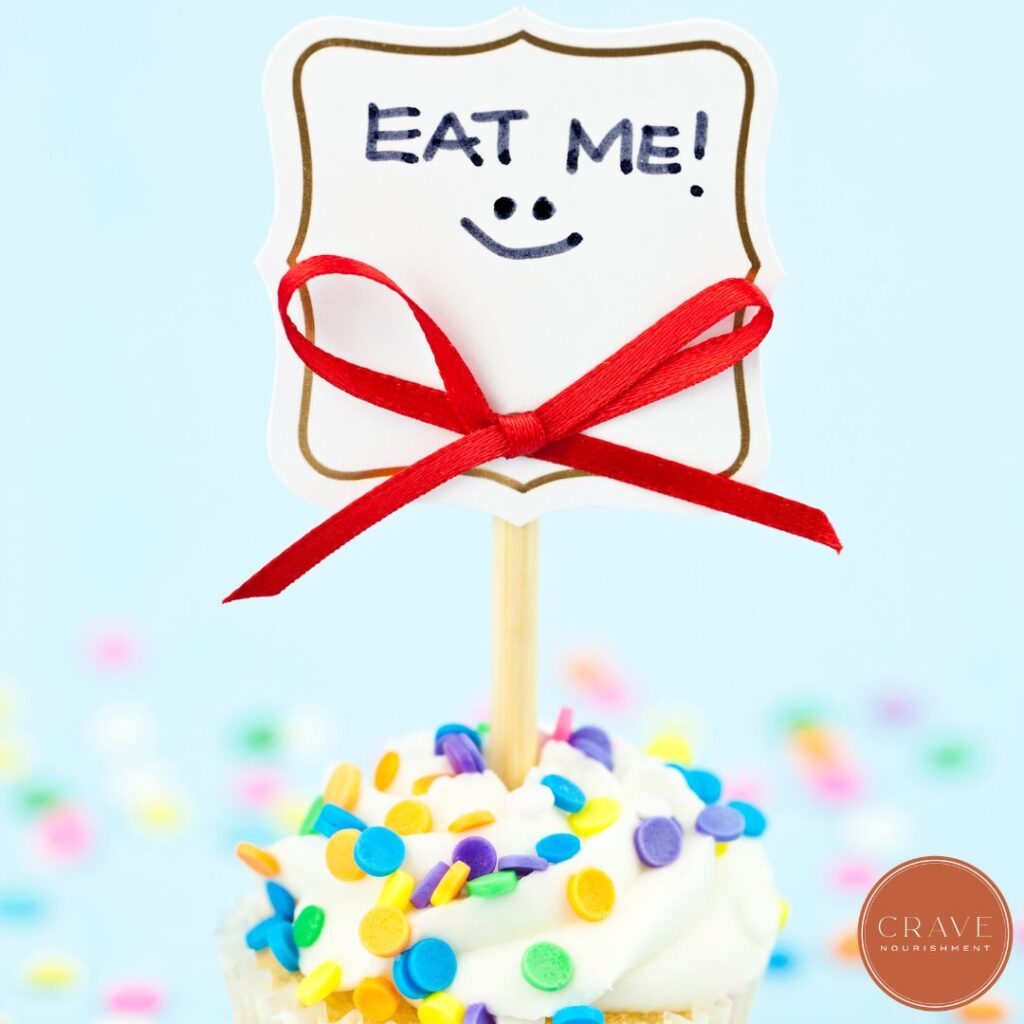 This is extremely important for those times that you’re at Costco and your limbic brain starts screaming at you to buy the family-size box of high-sugar, ultra- processed cupcakes. They look delicious, they’re on sale, and you’ve been “good” all week. You deserve them, right? These are the things our emotional brains tell us, and in the moment they can be very persuasive!