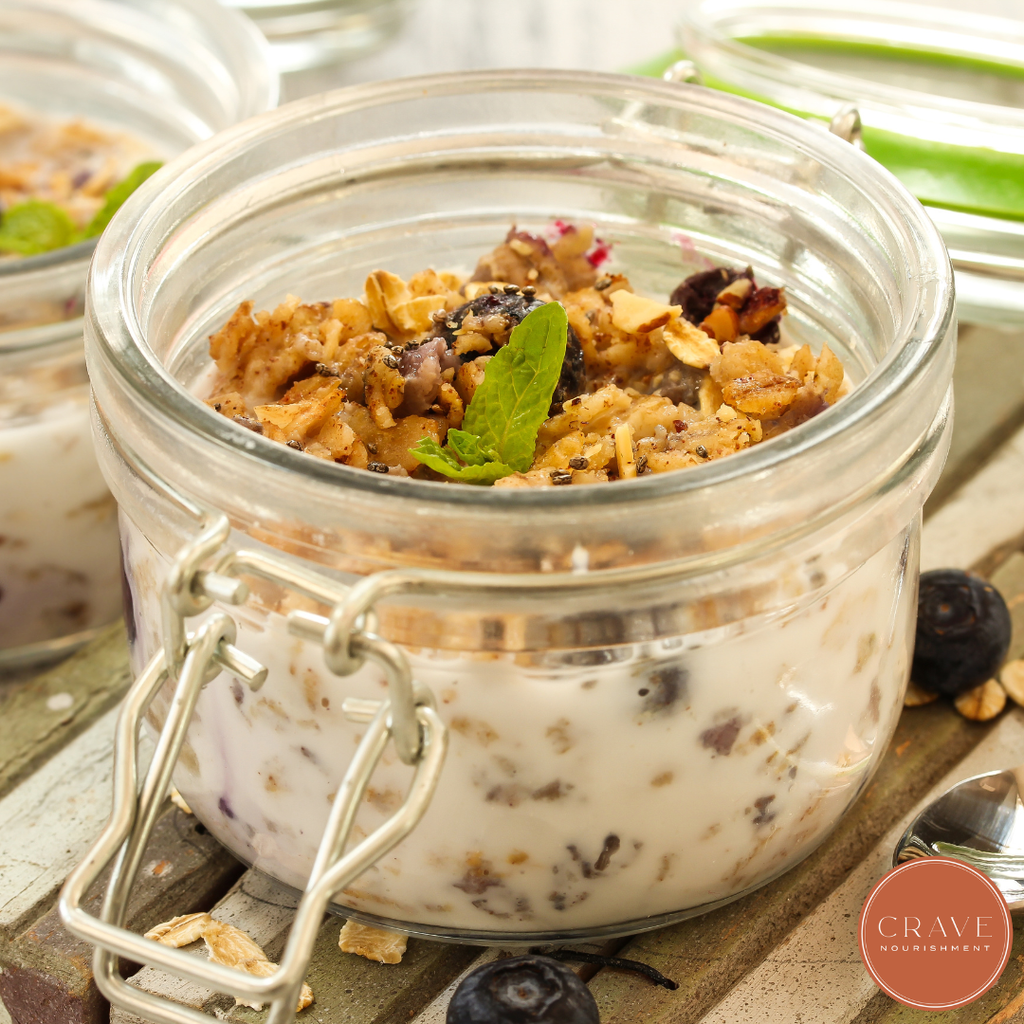 Overnight oats are a great option for breakfast meal prep. 