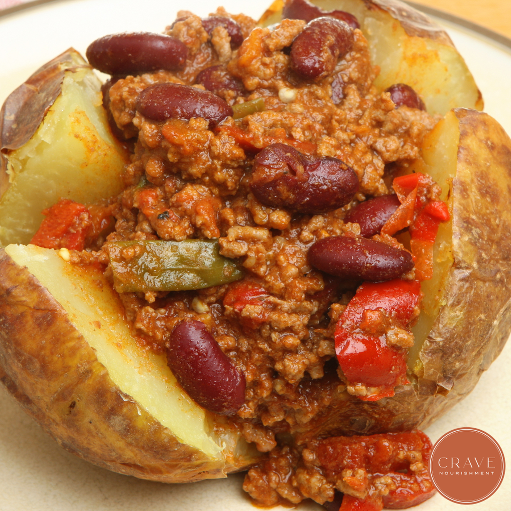 Baked potatoes topped with chili are one of my favorite easy dinners!