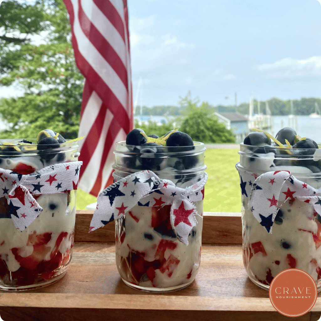 This festive fruit dip makes the perfect patriotic dessert. 